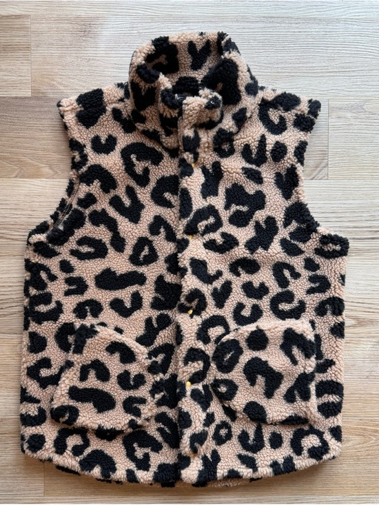 Mud Pie Jackets & Blazers - Mud Pie Leopard Sherpa Vest in Tan and Black